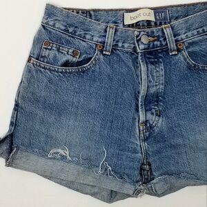 Gap Y2K Hand Made Cut Off Button Fly Denim Short Shorts- High Rise Size 4 Reg